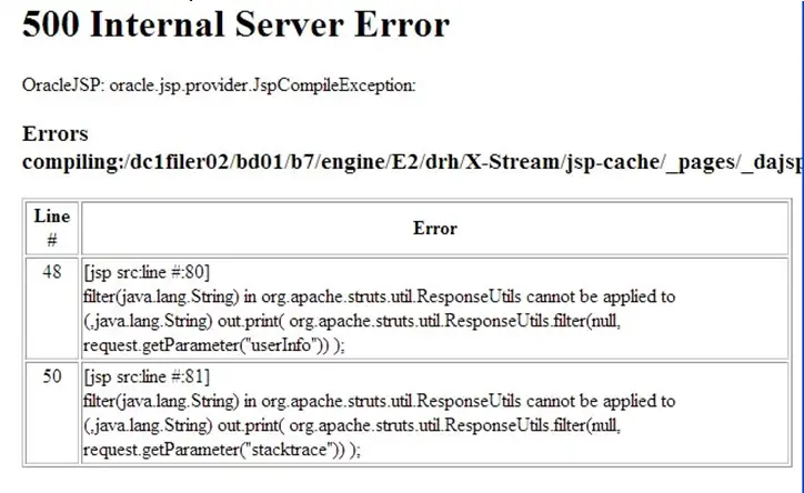 500 Internal Server error